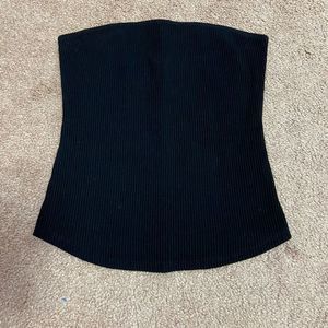 Honey Punch Black Ribbed Tube Top